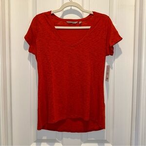 NWT red chili Athleta Daily Tee, v-neck short sleeve, S